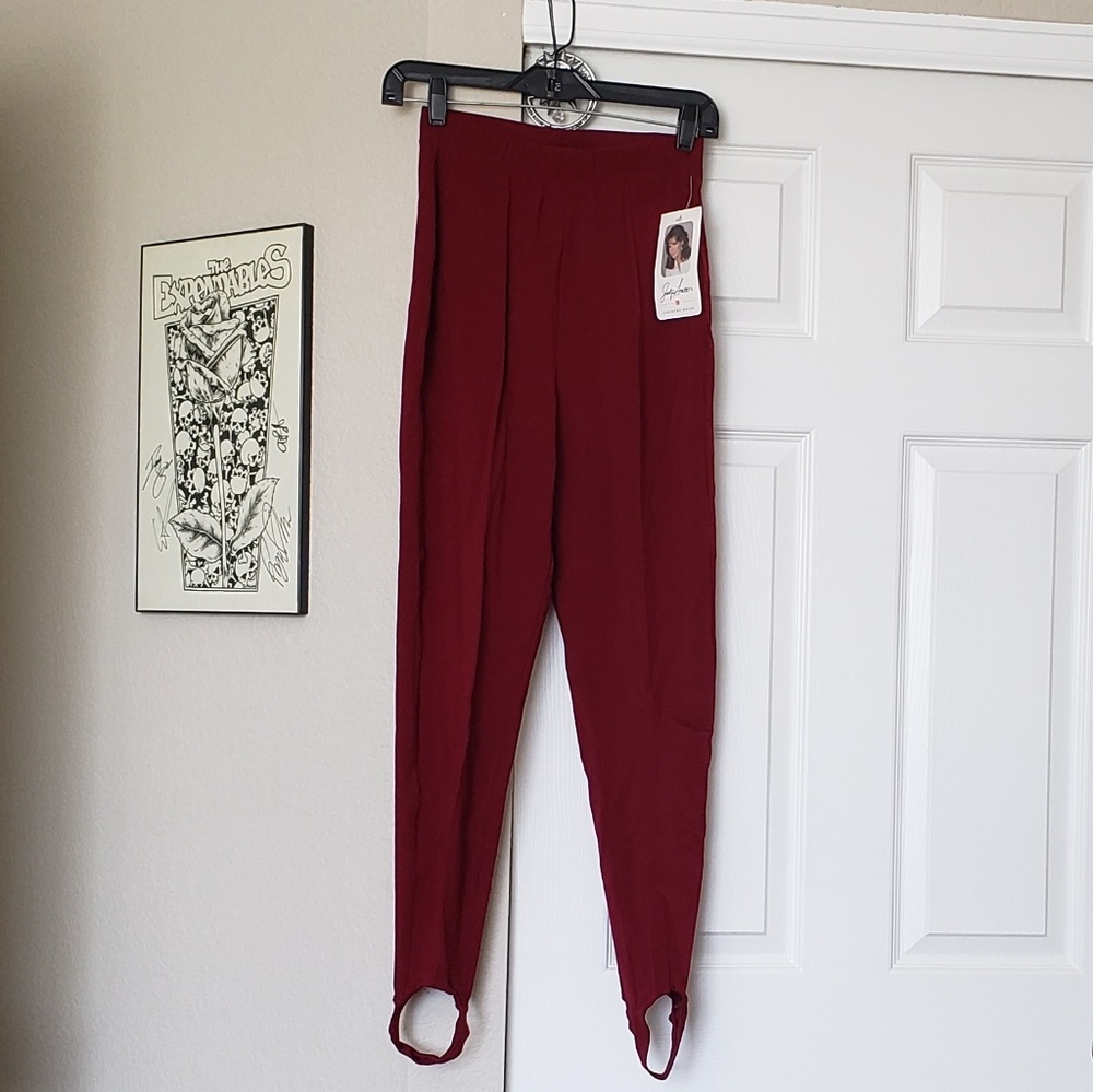 Vintage NWT Red Leggings with Stirrups